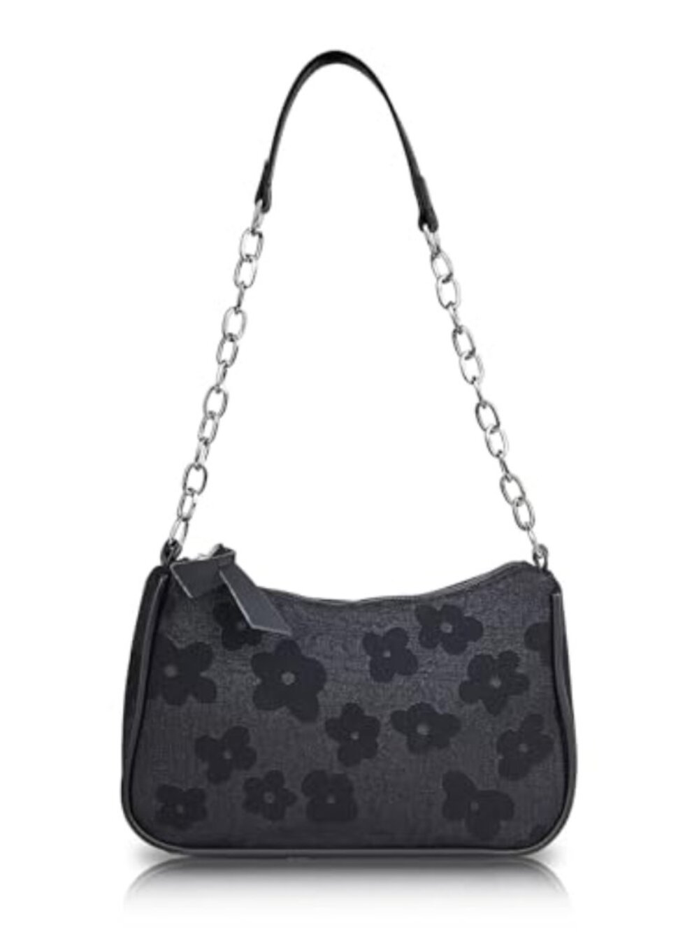 Small Shoulder Bag Floral Embroidered Polyester PU Leather Women's Purse